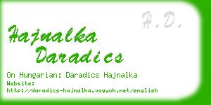 hajnalka daradics business card